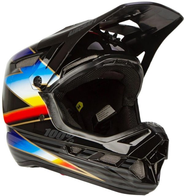100% Aircraft Composite Full Face Helmet - Knox Black Fashion - Image 2