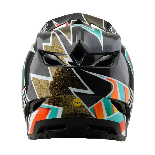 Troy Lee Designs D4 Carbon Full Face Helmet - Frames - Black-Gold Supply - Image 3