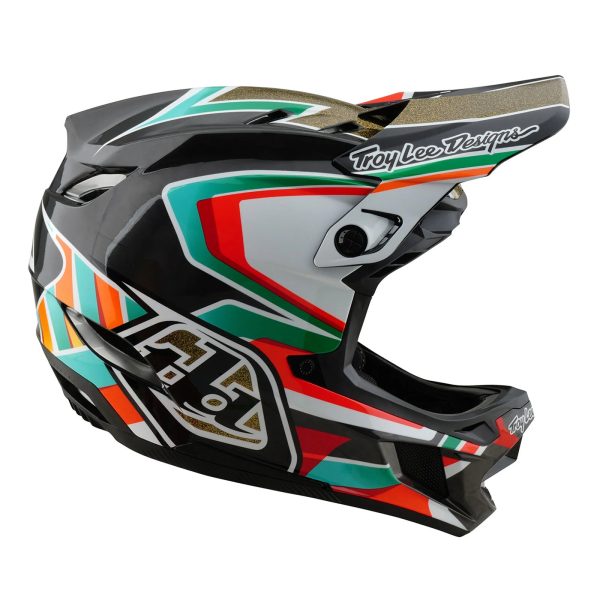 Troy Lee Designs D4 Carbon Full Face Helmet - Frames - Black-Gold Supply - Image 5