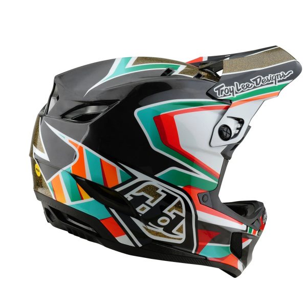 Troy Lee Designs D4 Carbon Full Face Helmet - Frames - Black-Gold Supply - Image 4