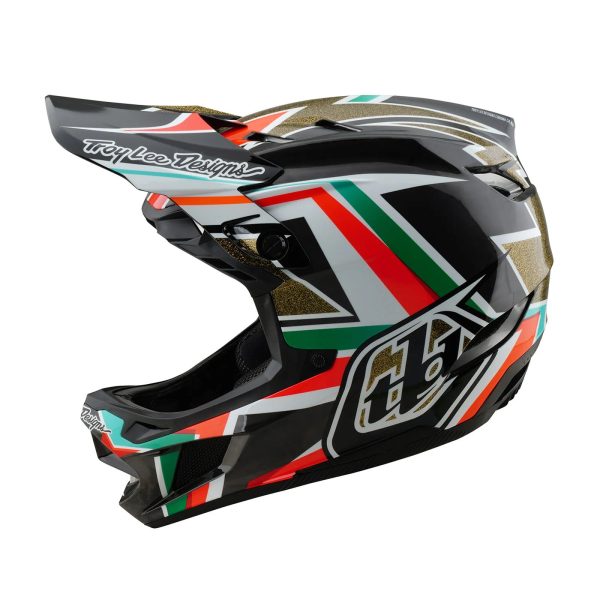 Troy Lee Designs D4 Carbon Full Face Helmet - Frames - Black-Gold Supply